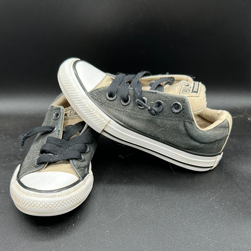 Converse Kids Black and Tan Sneakers size 12